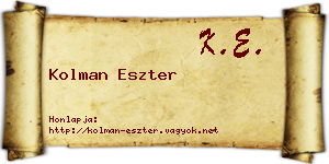 Kolman Eszter névjegykártya